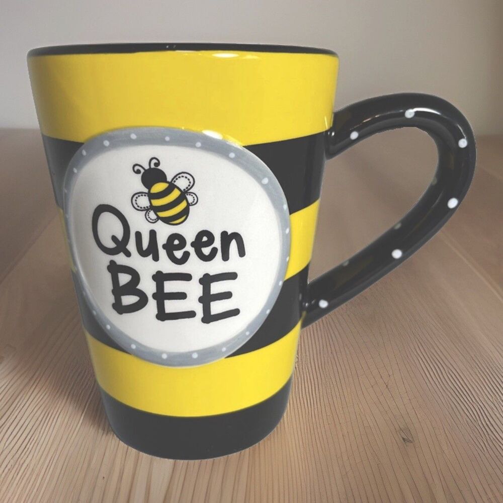 burton + burton Queen Bee Mug Striped Black Yellow